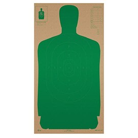 Cardboard Shooting Targets, 50 Yard Police Silhouette Shooting Target, Targets for Shooting Range (50 Target Pack, 24" x 45" Green)