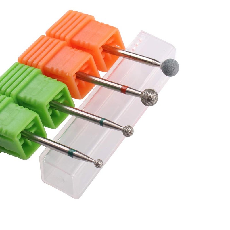 MZCMSL Round Ball Cuticle Drill Bits, Diamond Nail Drill Stone