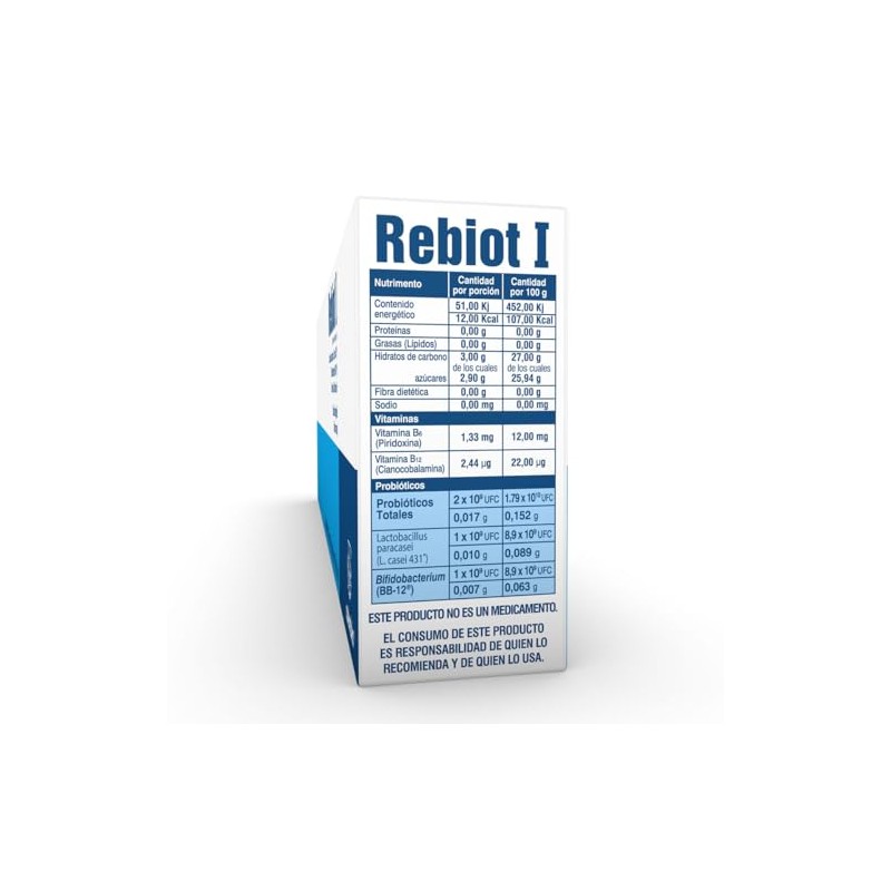 2 billones de probióticos Bifidobacterium lactis BB-12 y Lactobacillus casei
