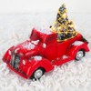 ASVEL 17 cm Camión Casa de Campo Rojo, Decoracion Navidad