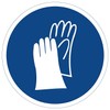 Hand Protection Use Sticker Sign, Mandatory Sign to DIN 4844/2
