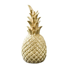 barsku Gold Pineapple Decoration, Nordic Modern Resin Material Decor Living Room Desktop Home Wine Cabinet Ornament for Birthday Anniversary Wedding, Golden, 6.5 x15CM