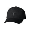 One Size Black Baseball Jesus Cross Script Christian Embroidered Dad