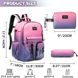 Oruiji Travel Backpack for Kids Backpack with Lunch Box Backpack for School Teens Aesthetic Lightweight Bookbag Kids Backpack for Elementary Middle High School