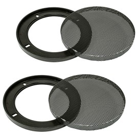 tomzz Audio 2800-000 Loudspeaker Grille for 100 mm DIN Speaker Black 2-Piece Plastic Ring with Metal Grille Set