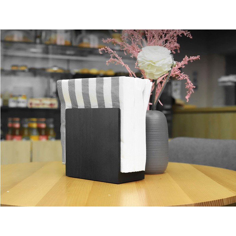 Napkin Holder Black Wooden - Wooden Black Napkin Holder for