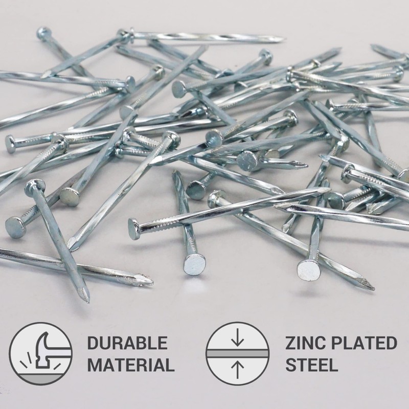 SKIR'CO (50 pcs) Square Twisted Steel Nails 3.8 x 70