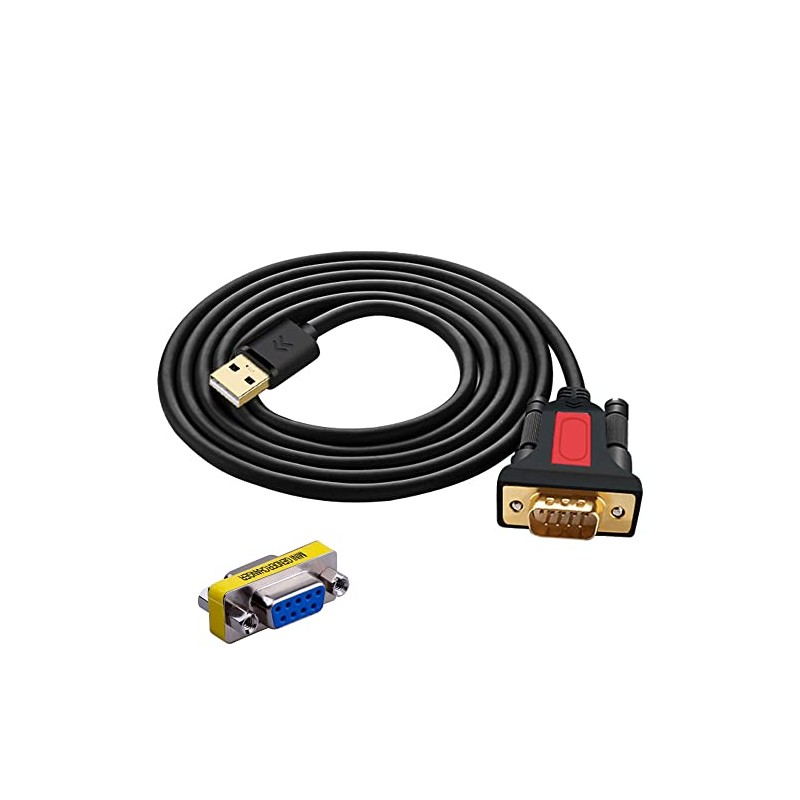 USB to RS232 DB9 Serial (9-Pin) Adapter Cable 5ft Compatible