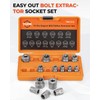Topme Bolt Extractor Set, 14 Pieces Impact Bolt & Nut
