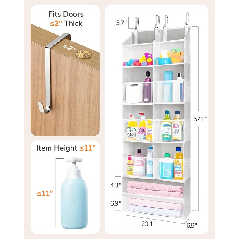ULG Over the Door Organizer, 5-Tier Extra Large Hanging Storage