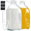 FyndraX Glass Milk Jugs Bottles - Half Gallon / 2Qt