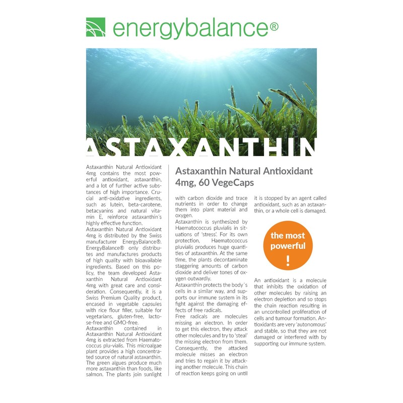 Astaxanthin - Haematococcus Algae - with Lutein, Beta-Carotene, Betacyanine and