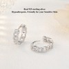 Dainty Twisted Chain Link Hoop Earrings for Women, Sterling Silver