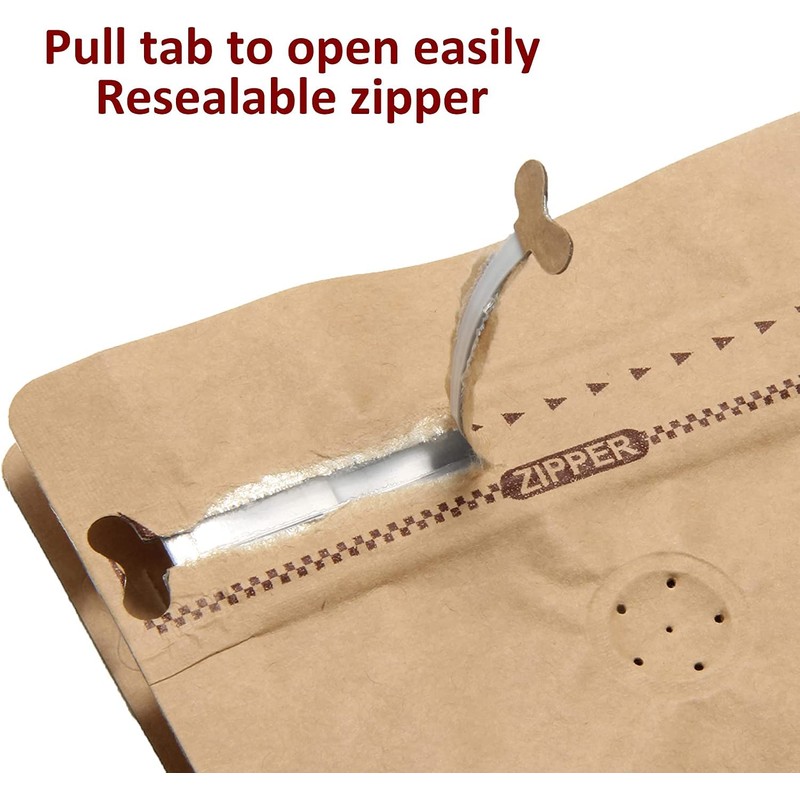 50 Pieces 1 Kg Kraft Paper Stand Up Coffee Bag/Flat