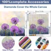 HSENJT Diamond DIY Painting Kits Purple Dandelion,Flowers Diamond Art Craft