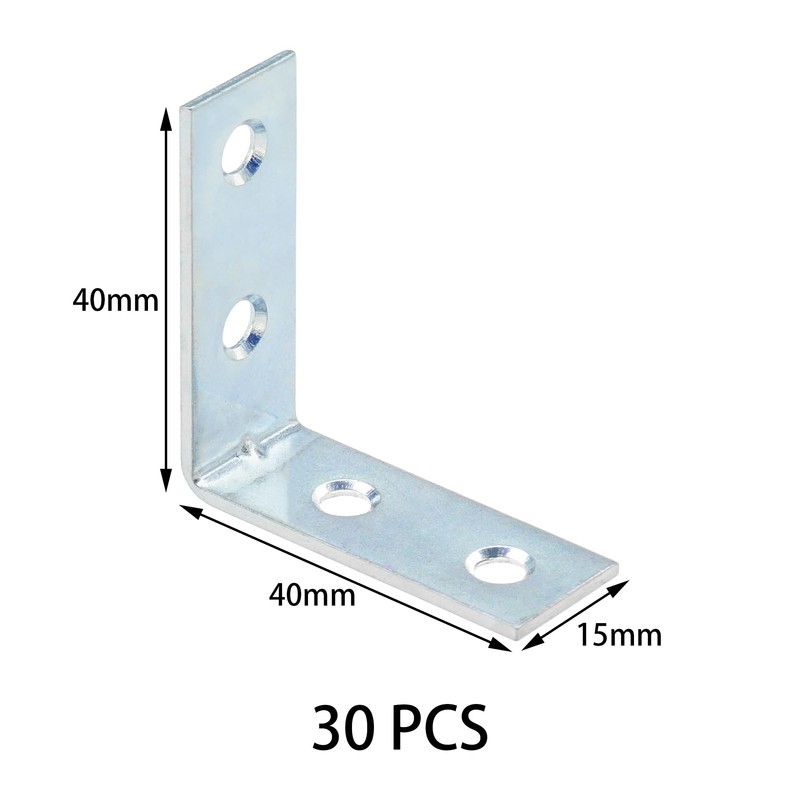 30 PCS Metal Corner Braces – Galvanized Steel L-Shaped Angle