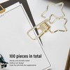 100Pcs Star Binder Clips Hollow Out Cartoon Style Strong Clamping