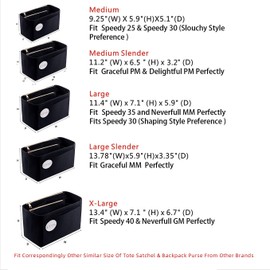 ETTP Purse Organizer, Felt Bag Organizer Insert For Speedy, Neverfull, Tote, Handbag, 8 Colors 5 Sizes (Large, Black)