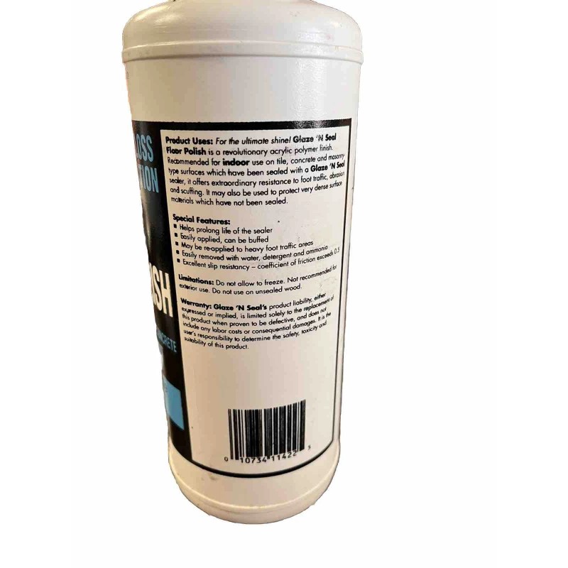 Glaze 'N Seal 423 Clear Acrylic Floor Polish, Plastic Bottle,