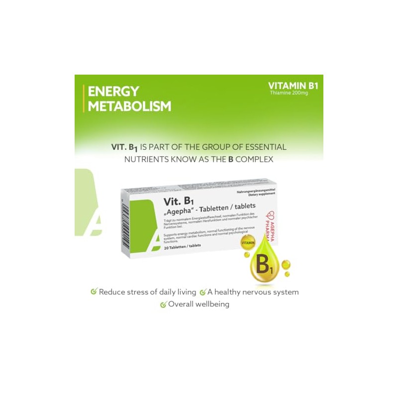 Vitamin B1 Tablets | High Dose Thiamine Tablets | EU