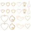 20 Pcs 18K Gold Plated Heart Hollow Charms Golden Heart