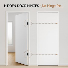 HBL' 2 Pack Hidden Door Hinges, Ultra-Thin Adjustable Concealed Hinges for Secret Doors, Pantries & Closets, Heavy Duty Invisible Design