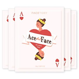 FaceTory Ace That Face Máscara de hoja de colágeno  Nutritiva, rellena y antienvejecimiento (paquete de 5)                                            