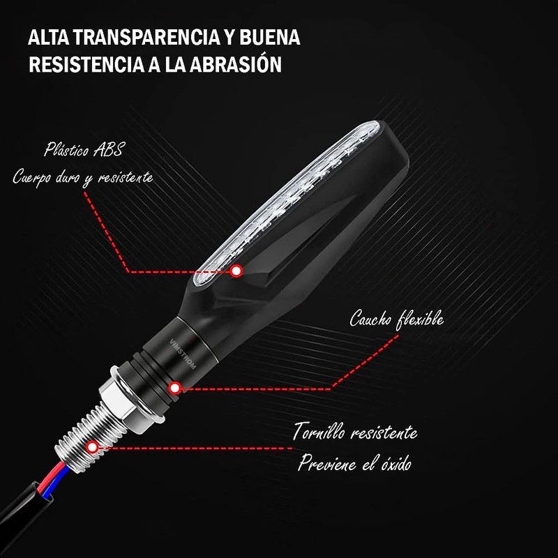 Set 4 Piezas De Luces Direccionales Intermitentes LED Para Moto