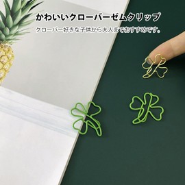 5WYOUKE 30pcs Paper Clips, Clover Clips, Zem Clips, Cute Bookmarks, Metal for Document Organizer, Invitations, Sticky Notes, Letters, Notepad, Stationery, Office Supplies, Memo Clips, Storage Case