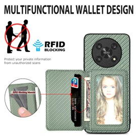 MOJIA Case for Honor Magic4 Lite, Ultra Thin Flip Card Case, TPU & PU Leather, Black with Card Holder & RFID Blocking