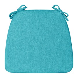 Kitchen Chair Pads set of 1,40D Foam Support,D Shaped Seat Cushions for Dining Room Chairs Farmhouse Work Wood Chair Table Cushion Replacement Bar Office Home Apartment Decorative 17"x16"x2" Lake Blue