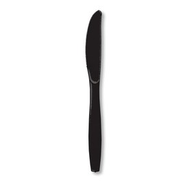 Creative Converting Touch of Color Premium 24 Count Plastic Knives, Black Velvet