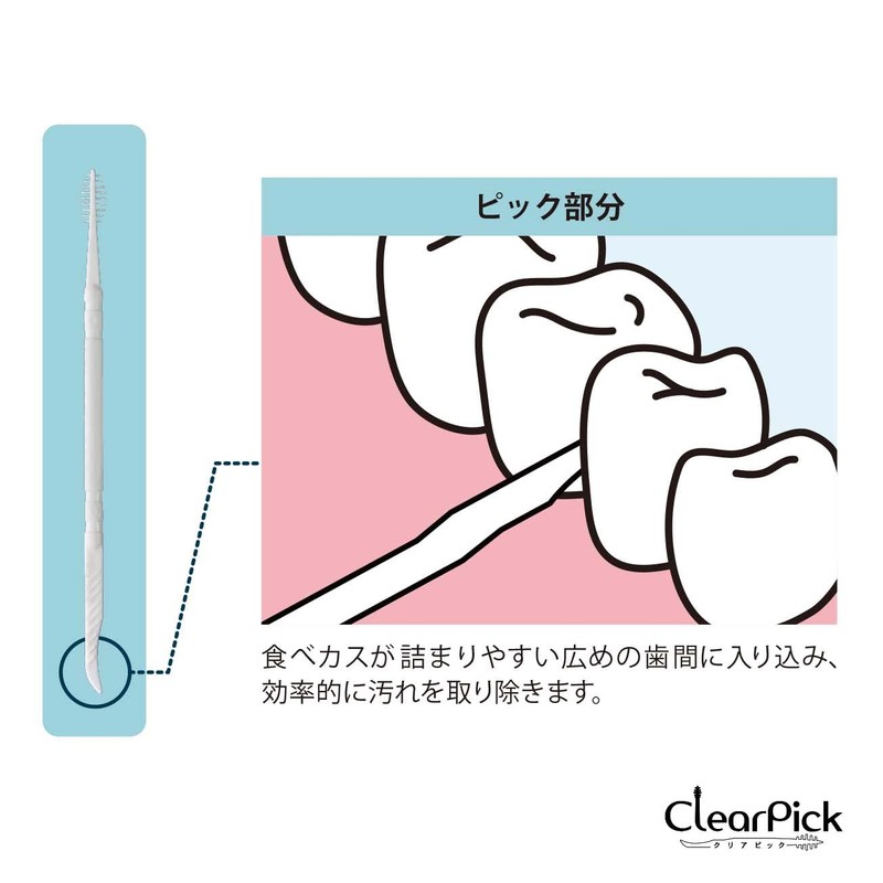 Okina Clear Pick (Interdental Brush & Toothpick, 2-way) (Individual Packaging,