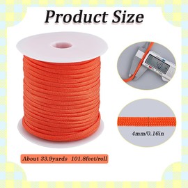 SOFPLATE 34 Yards/31m 4mm Para Cord Rope Paracord Climbing Rope 7 Strand Core Nylon Outdoor Survival Para Cord with Spool for Camping Fishing Tents Belts Bracelets Dog Collar Leashes Lanyards Projects