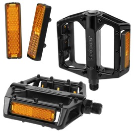 Adiwo Bicycle Pedals, 9/16 Inch Non-Slip Aluminium Replacement Pedals Bicycle Pedals Set for Road Bike Mountain Bike BMX MTB E-Bike Black