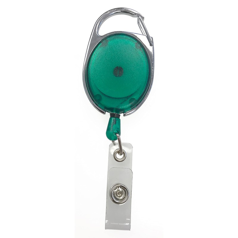 PCL Media ltd Green Retractable Badge Reel with Carabiner Clip