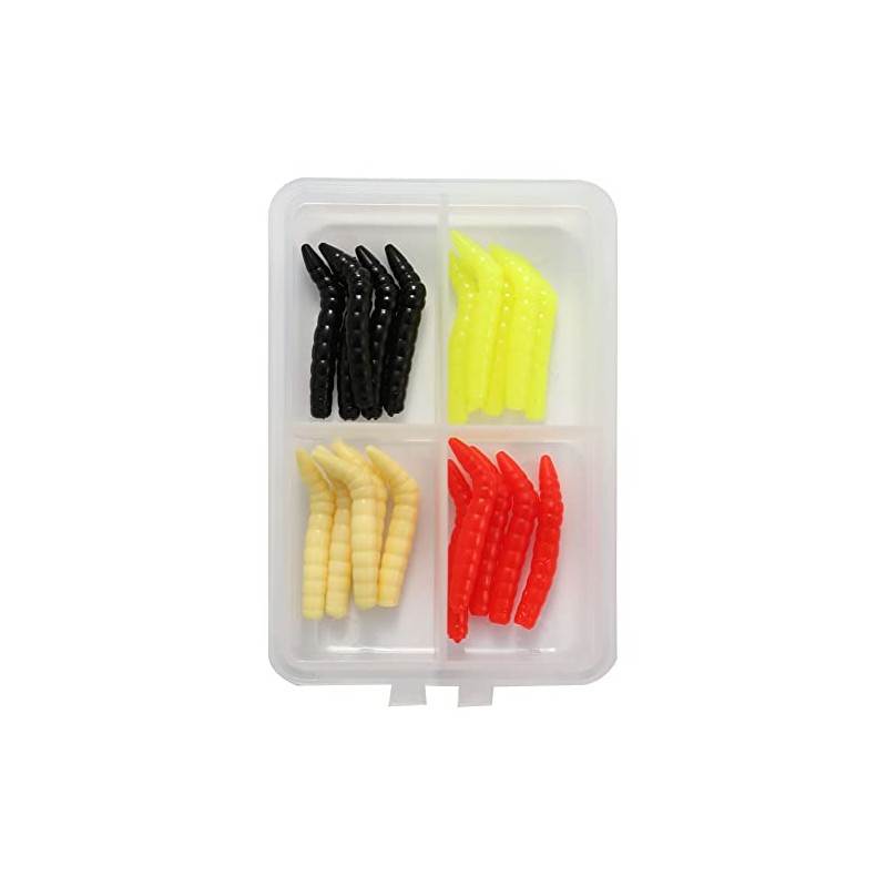 Paladin Rubber Bee Maggots Set L-Shaped – 20 Pieces Assorted