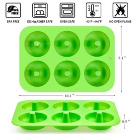 CLUEWR Silicone Donut Pans, 3 Pack Donut Molds for Baking Non-Stick Doughnut Pans for 6 Doughnuts, Oven and Dishwasher Safe