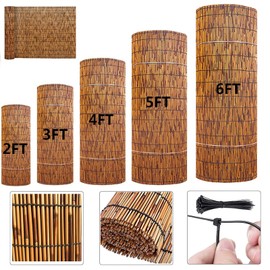 Bcofo Natural Reed Fencing Rolls,4FT X 16.4FT Balcony Reed Fence Bamboo Screen Fencing for Outdoor Backyard Patio， Privacy Screen Panels,Balcony Fencing Covering (Size : H1.22xL5m/H4xL16.4ft)