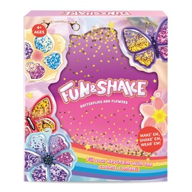 Artnedu Shake-its– Fun&Shake Kit de artesanato com Glitter para crianças, artes e artesanato DIY com chaveiros,Flowers & Butterflies,Creative Gift for Girls & Boys Ages 4, 5, 6, 7, 8, 9, 10