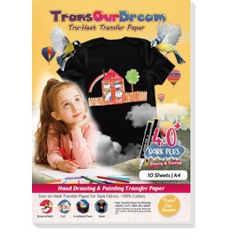 TransOurDream Hand Drawing Heat Transfer Paper for T Shirts (10 Sheets A4, Light 4.0 Plus) Drawable & DIY Iron On transfers for Light T Shirts (TOD-AU-L4P-10)