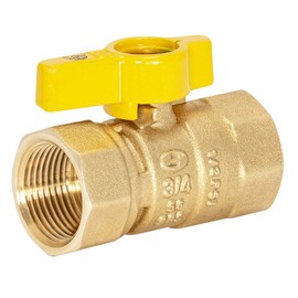 Eastman Straight Gas Brass Ball Valve, 3/4 in FIP x 3/4 in FIP, 1/4-Turn Handle, 60011