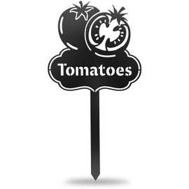 CUTHOLLOW Metal Plant Marker Stake Tomatoes for Outdoor Indoor, Waterproof 11.8 inch Cute Garden Plant Labels Sign Tag for Vegetables, Farmhouse Greenhouse Decor - Funny Gardening Gifts