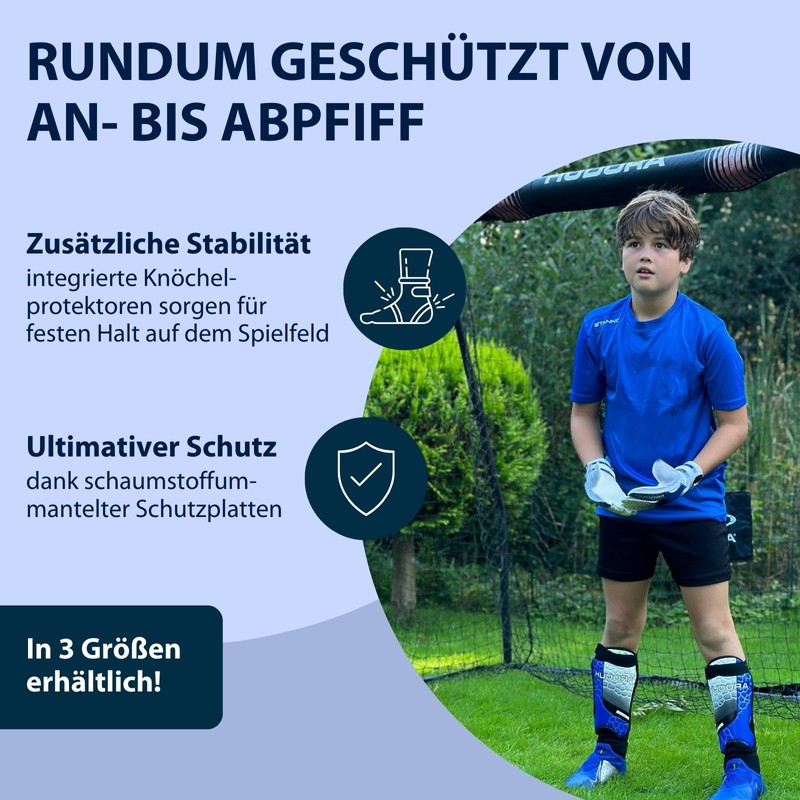 Hudora Shin Pads with Ankle Protection, multicolour, m