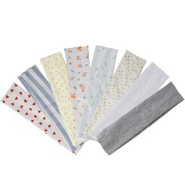 Floral Headband 8 PCS, Summer Headbands for Women, Non Slip Elastic Floral Hairbands, Wide Elastic, Yoga & Fitness Accessories