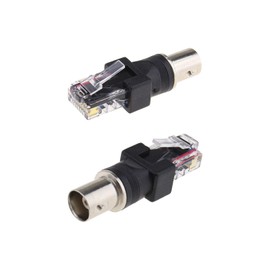 Create idea 2Pcs BNC Female to RJ45 Male RF Coaxial Connector Coupler Adapters for Monitoring Equipment Computer Peripheral Equipment