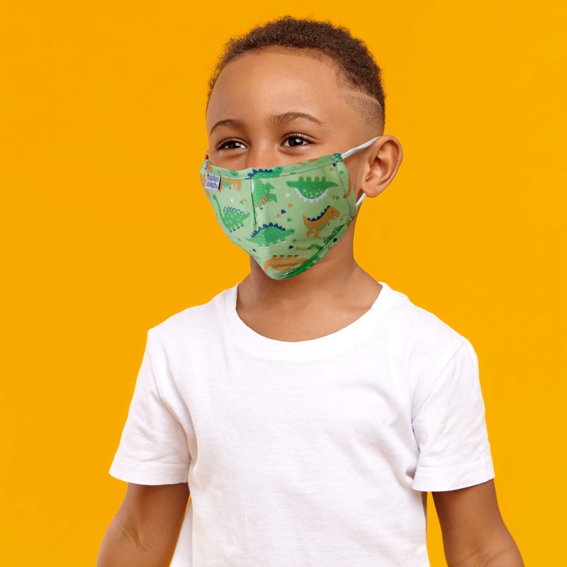 Stephen Joseph Unisex Child Face Mask, Dino, 6.75 x 4