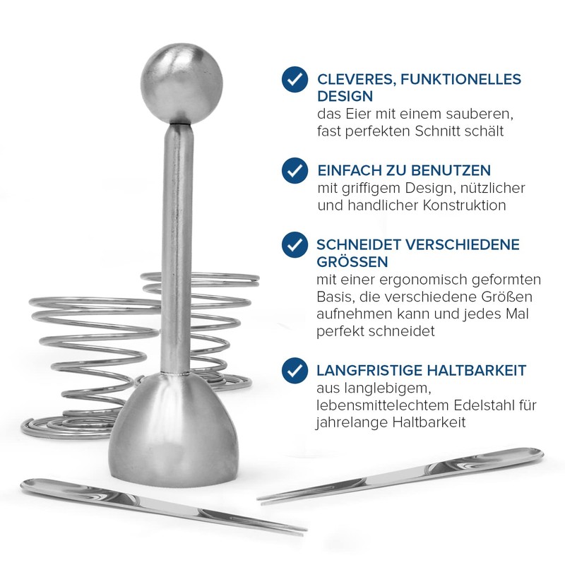 Joejis Egg Topper Stainless Steel Egg Cutter - with 2