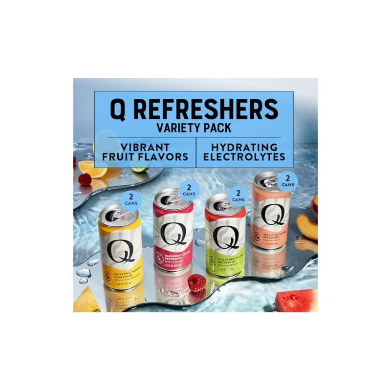 Q MIXERS Refreshers Sparkling Hydration Beverage Variety Pack (8PK) –