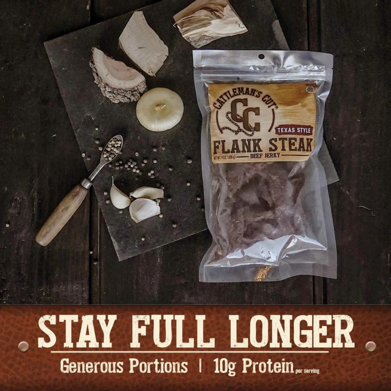 Cattleman's Cut Flank Steak Beef Jerky 9oz Tender Smoked Sweet